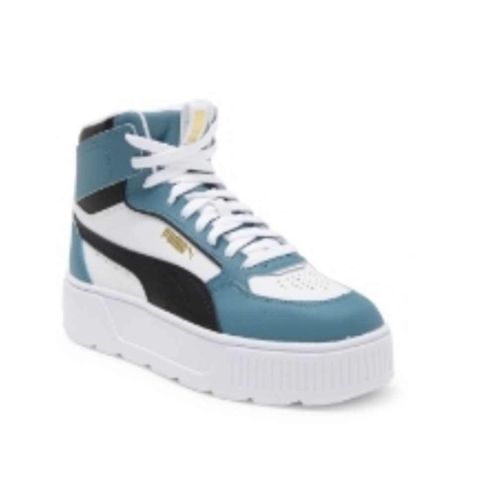 Flyest Highest Platform Puma Out Blue and White High-Top Sneakers - Size 5